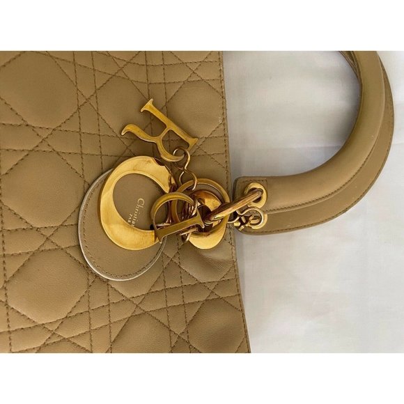 Authentic ChristianDior Lady Handbag Leather Ivory Detachable Strap With Dustbag - Picture 5 of 12